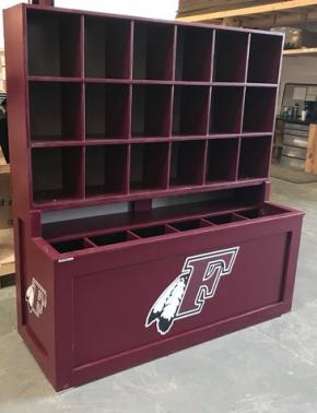 Pro style dugout helmet and bat storage unit sherwin williams color 6300 Burgundy